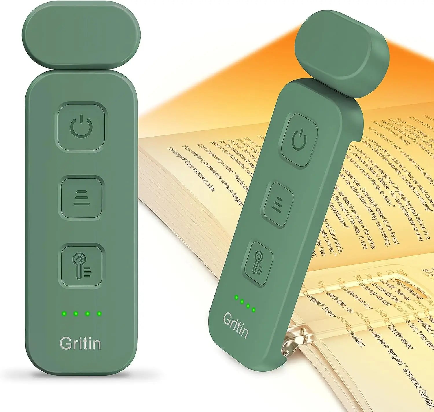 Clip-On LED Reading Light - 3 Color Temperatures, Adjustable Brightness, 80-Hour Battery for Nighttime Reading
